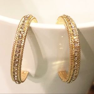 BaubleBar Jewelry - 💎💎 Chic Gold Cubic Zirconia Hoop Earrings BaubleBar Jewelry - 💎💎 Chic Gold Cubic Zirconia Hoop Earrings